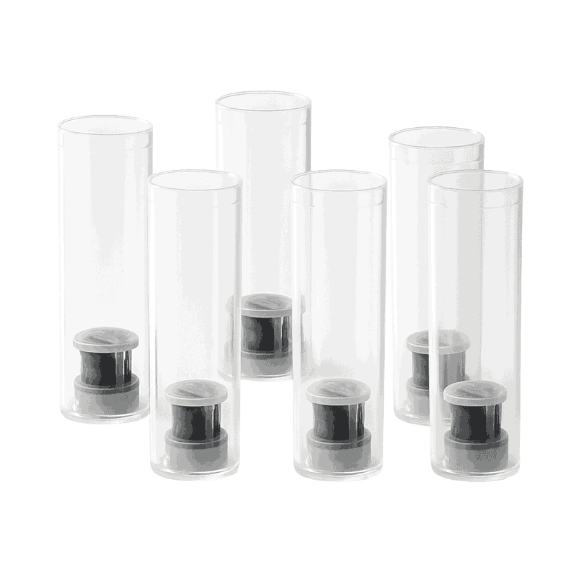 six tube vessels with miniature reactors inside