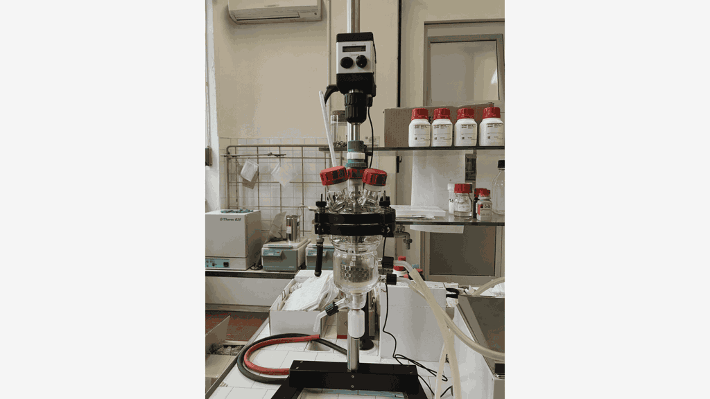 SpinChem rotating bed reactor set up in the laboratory at Università degli Studi di Milano.
