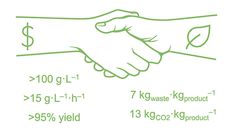 Key performance metrics of the kilogram-scale chemoenzymatic synthesis, combining economic viability with environmental considerations